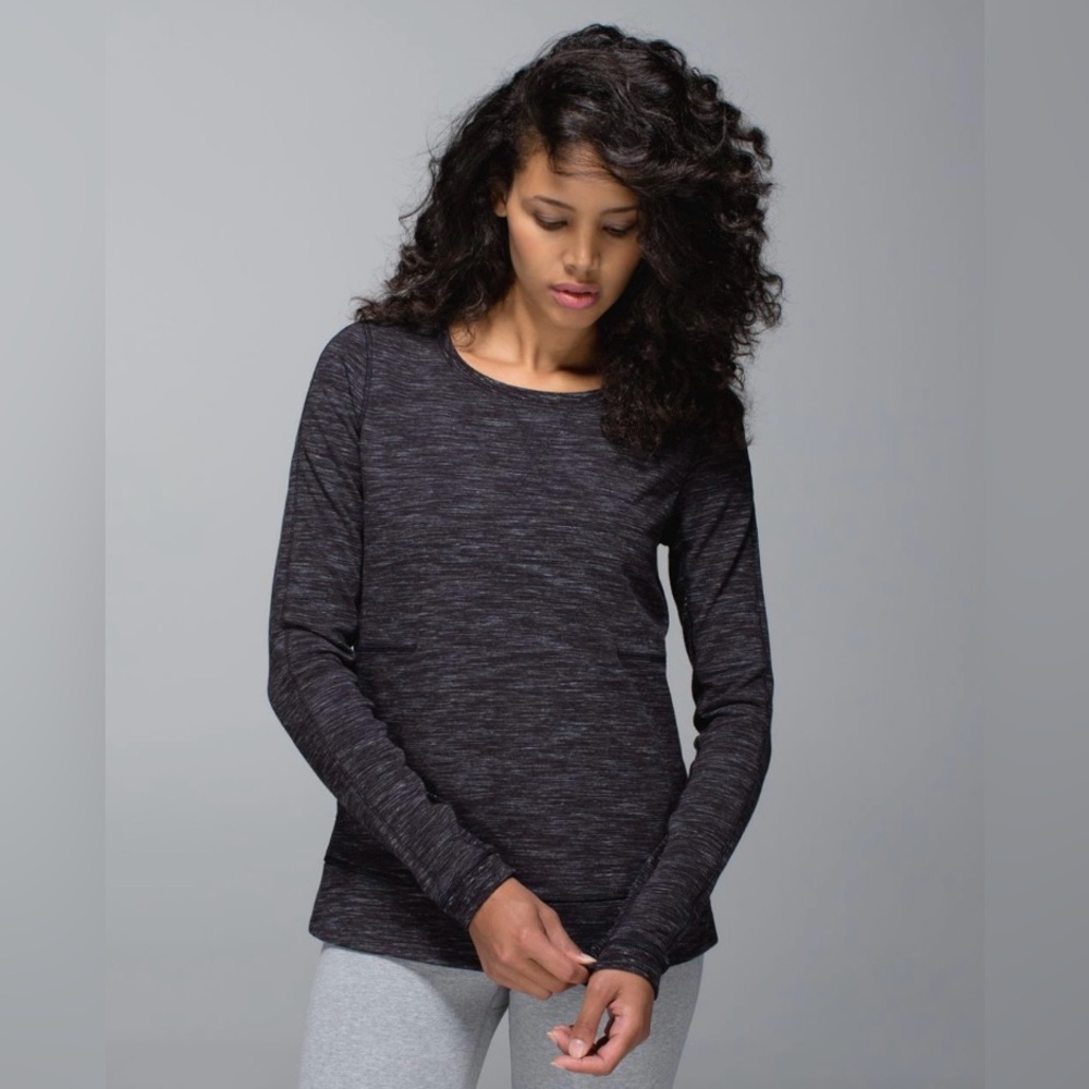 Lululemon | Exhalation Pullover II | Heathered Marled Black‎ | Women’s Size 6